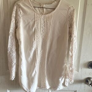 Cato Cream Lace Long Sleeve Blouse